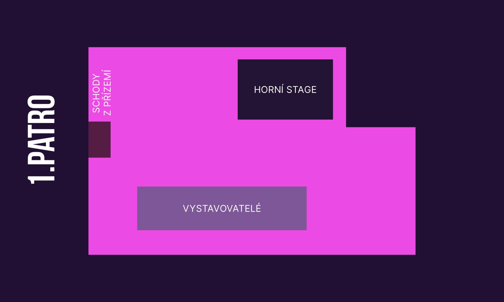 Mapa areálu festivalu - 1. patro