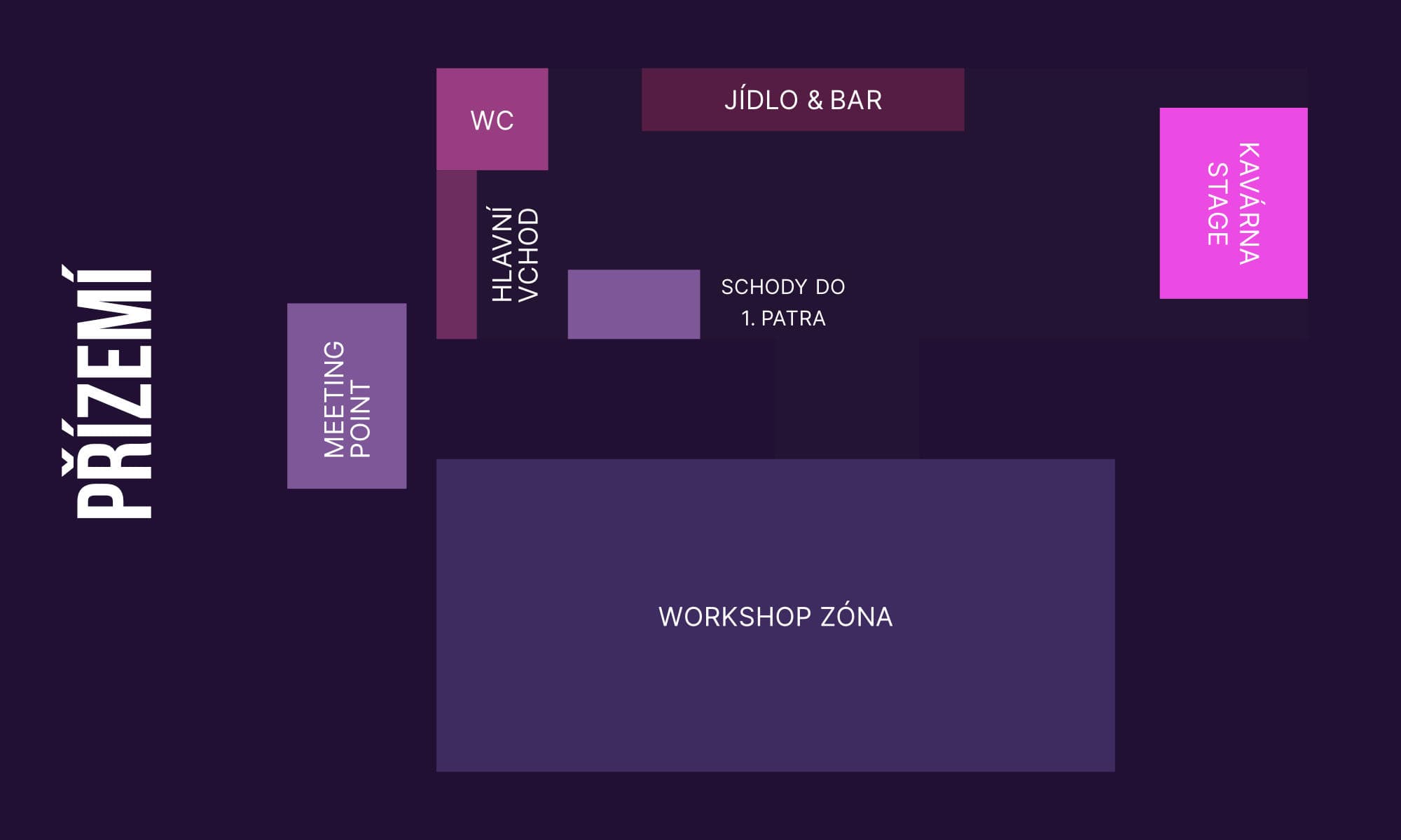 Mapa areálu festivalu - přízemí